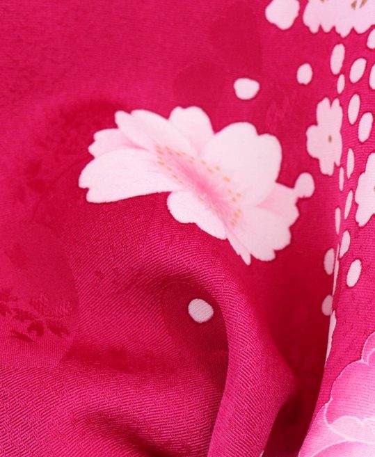 参列振袖[anan]ローズピンク裾薄ピンク・牡丹と桜の花の丸[身長172cmまで]No.627